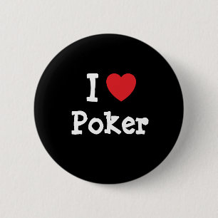 Chapa Redonda De 5 Cm Me encanta el personalizado de corazón de Poker p