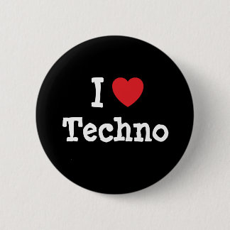Chapa Redonda De 5 Cm Me encanta el personalizado de corazón de Techno p