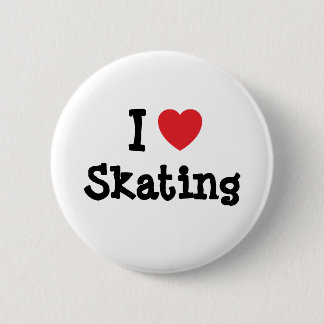 Chapa Redonda De 5 Cm Me encanta el personalizado del corazón de patinaj