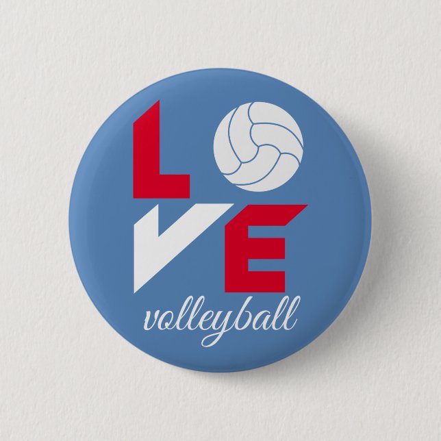 Chapa Redonda De 5 Cm Me encanta el voleibol (Anverso)