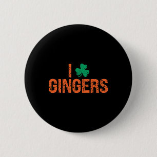 Chapa Redonda De 5 Cm Me Encanta Gingers Redhead Shamrock Clover St. Pat