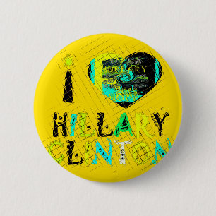 Chapa Redonda De 5 Cm Me encanta Hillary Clinton: Arte de expresión graf