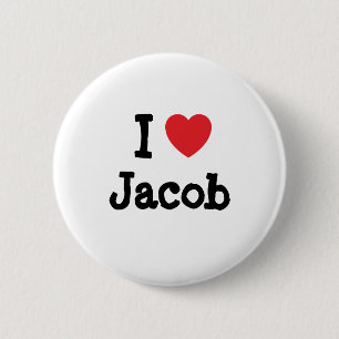Chapa Redonda De 5 Cm Me encanta Jacob corazón personalizado personaliza
