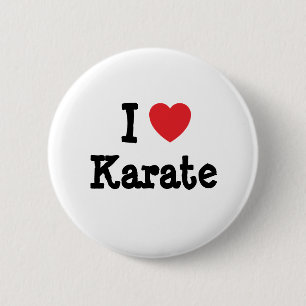 Chapa Redonda De 5 Cm Me encanta Karate personalizado corazón personaliz