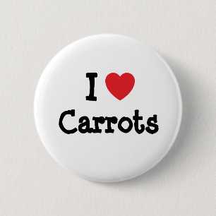 Chapa Redonda De 5 Cm Me encanta la camiseta del corazón de Carrots