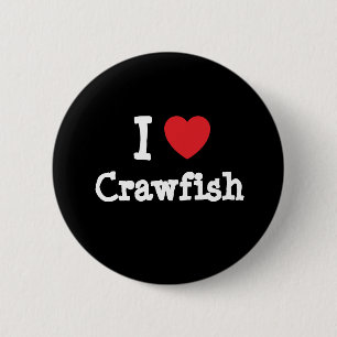 Chapa Redonda De 5 Cm Me encanta la camiseta del corazón de Crawfish