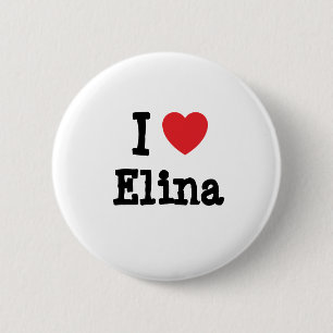 Chapa Redonda De 5 Cm Me encanta la camiseta del corazón de Elina