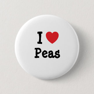 Chapa Redonda De 5 Cm Me encanta la camiseta del corazón de Peas