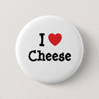 Chapa Redonda De 5 Cm Me encanta la camiseta del corazón del queso