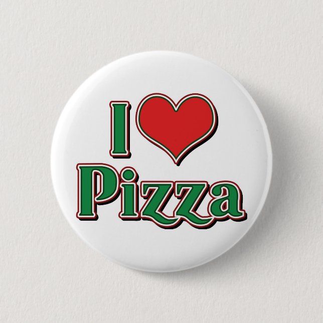 Chapa Redonda De 5 Cm Me encanta la pizza Heart (Anverso)