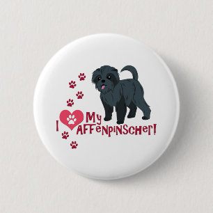 Chapa Redonda De 5 Cm ¡Me Encanta Mi Affenpinscher!