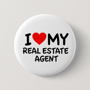 Chapa Redonda De 5 Cm Me encanta mi agente inmobiliario