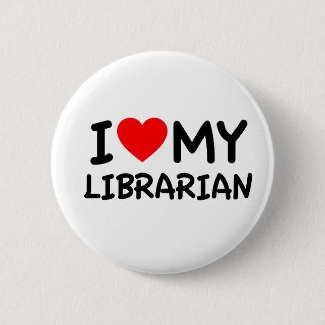 Chapa Redonda De 5 Cm Me encanta mi bibliotecaria (Anverso)