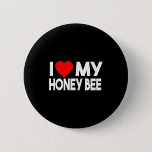 Chapa Redonda De 5 Cm Me encanta mi camiseta de abeja melífera, pareja d