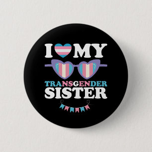 Chapa Redonda De 5 Cm Me encanta mi familia hermana transgénero Trans LG