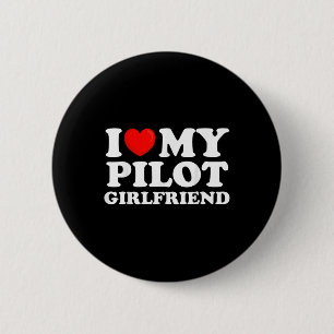 Chapa Redonda De 5 Cm Me Encanta Mi Novia Piloto, Corazón Mi Novia Calie