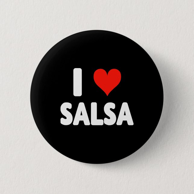 Chapa Redonda De 5 Cm Me encanta Salsa Heart Dance Dancer Dancing Studio (Anverso)