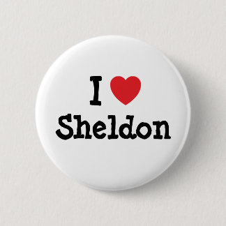 Chapa Redonda De 5 Cm Me encanta Sheldon personalizado de corazón person