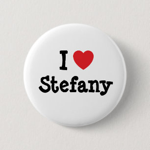 Chapa Redonda De 5 Cm Me encanta Stefany corazón T-Shirt