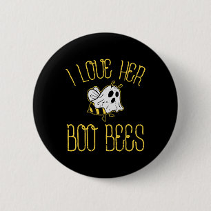 Chapa Redonda De 5 Cm Me Encanta Su Boo Abejas Parejas Halloween Costum 