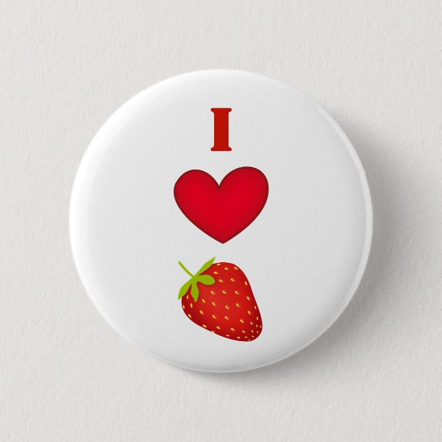 Chapa Redonda De 5 Cm Me encantan las fresas (Anverso)