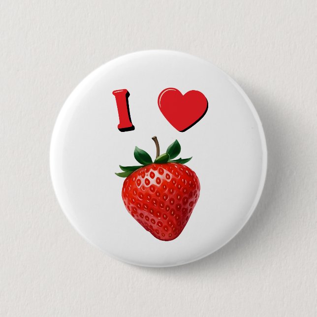 Chapa Redonda De 5 Cm Me encantan las fresas (Anverso)
