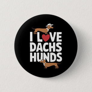 Chapa Redonda De 5 Cm Me encantan los Dachshunds divertido gráfico para 
