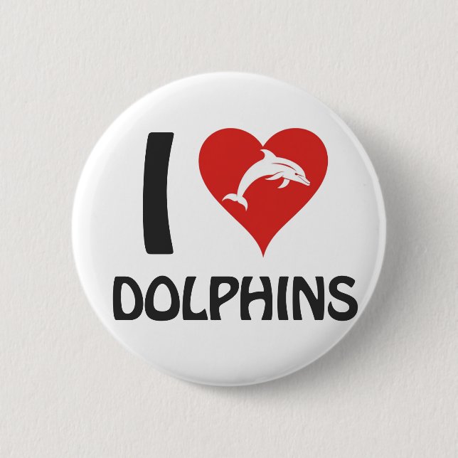 Chapa Redonda De 5 Cm Me encantan los delfines (Anverso)