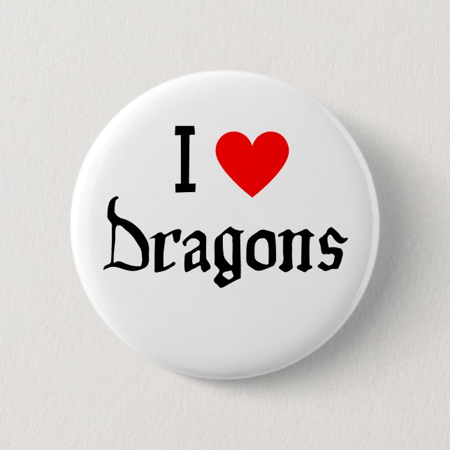 Chapa Redonda De 5 Cm Me encantan los dragones (Anverso)