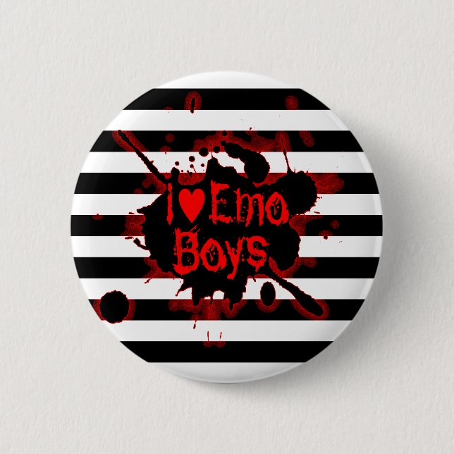 Chapa Redonda De 5 Cm Me encantan los Emo Boys (Anverso)