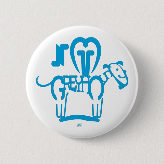 Chapa Redonda De 5 Cm Me encantan los greyhounds / me encantan los Galgo (Anverso)