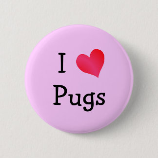 Chapa Redonda De 5 Cm Me encantan los Pugs