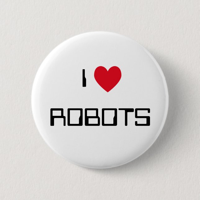 Chapa Redonda De 5 Cm Me encantan los robots (Anverso)