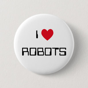 Chapa Redonda De 5 Cm Me encantan los robots