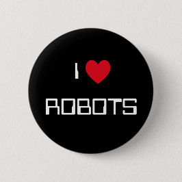 Chapa Redonda De 5 Cm Me encantan los robots