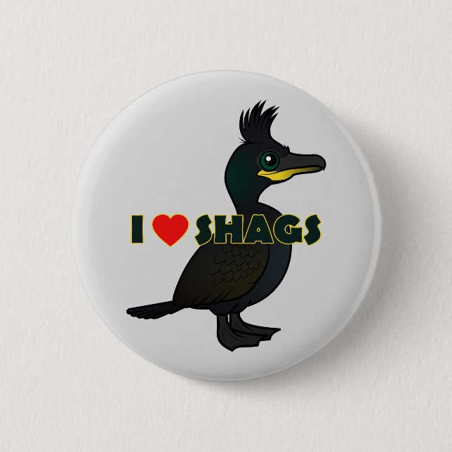 Chapa Redonda De 5 Cm Me encantan los shags (Anverso)