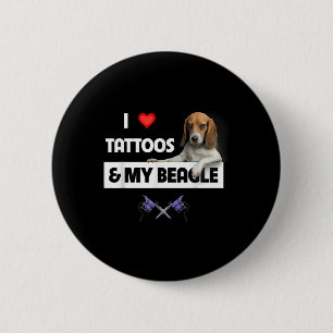 Chapa Redonda De 5 Cm Me Encantan Los Tatuajes Y Mi Papá Noel De Perro B