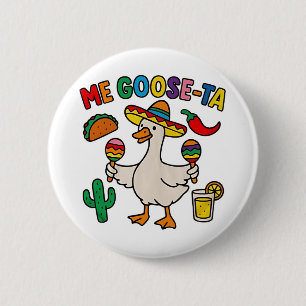 Chapa Redonda De 5 Cm Me Goose-Ta Funny Caballo Español Mexicano