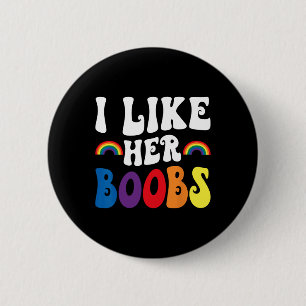 Chapa Redonda De 5 Cm Me Gusta Su Pecho Parejas Lesbianas Lgbtq Divertid
