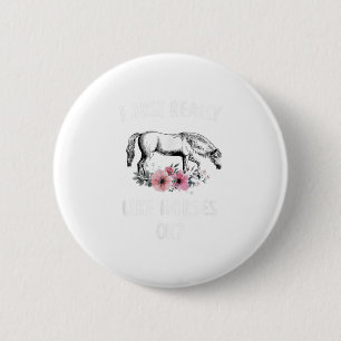 Chapa Redonda De 5 Cm Me Gustan Los Caballos, Los Regalos De Caballos