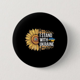 Chapa Redonda De 5 Cm Me mantengo con girasol de Ucrania apoyo a la paz