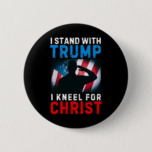 Chapa Redonda De 5 Cm Me mantengo con Trump Es mi presidente arrodíllate