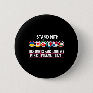 Chapa Redonda De 5 Cm Me mantengo con Ucrania Canadá Gaza México Panamá 