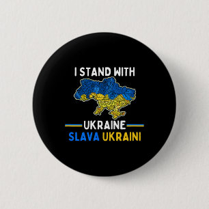 Chapa Redonda De 5 Cm Me mantengo con Ucrania Slava Ukraini Apoyo a la L