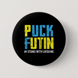 Chapa Redonda De 5 Cm Me mantengo con Ukrania Detengan a Putin Ucrania U