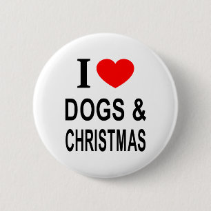 Chapa Redonda De 5 Cm Me ❤️ PERROS & NAVIDAD Amo PERROS & NAVIDAD Me COR