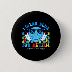 Chapa Redonda De 5 Cm Me Pongo Azul Por Autismo, Conciencia Mes De Maest