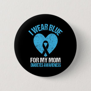 Chapa Redonda De 5 Cm Me Pongo Azul Por Mi Mamá Diabetes Sensibilización
