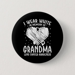 Chapa Redonda De 5 Cm Me Pongo Blanco En Memoria Del Cáncer De Pulmón De