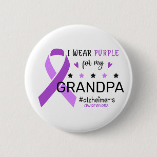 Chapa Redonda De 5 Cm Me pongo morado por mi abuela Conciencia del Alzhe
